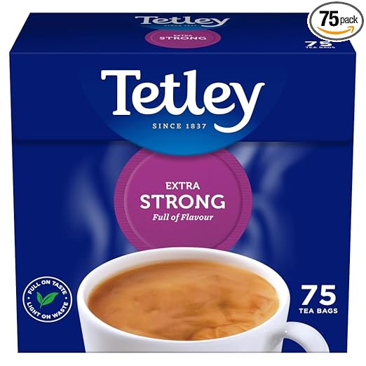 Tetley Extra Strong Tea Bags 75 Pack 237g The Blend Collection