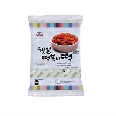 Korean Tteokbokki Rice Cake Sticks Soft Chewy Rice Flour Snack