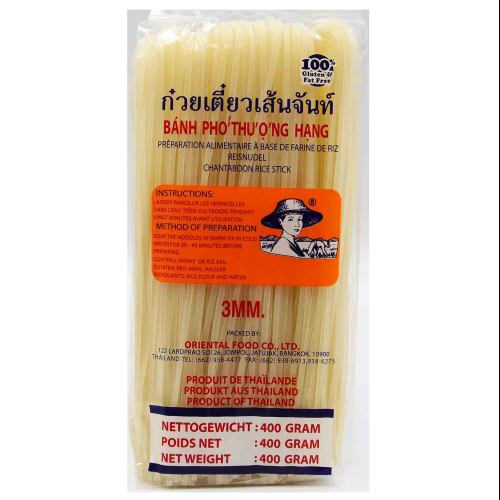 Farmer Banh Pho Rice Stick Noodles 3mm 400g Gluten-Free Thai Noodles