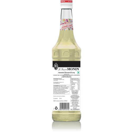 Monin Amaretto Syrup 700ml Coffee and Bar Flavouring Nutty Sweet