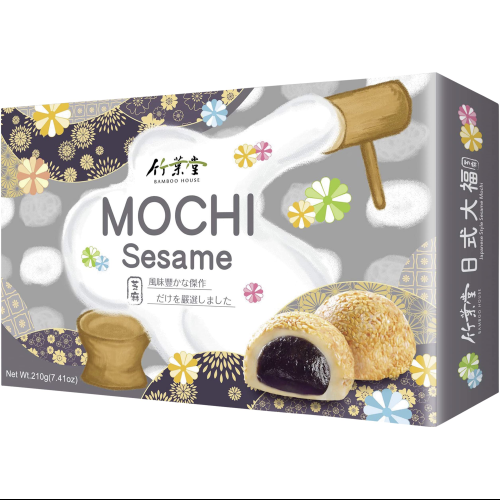 Bamboo House Sesame Mochi Soft Rice Cake with Sesame Filling
