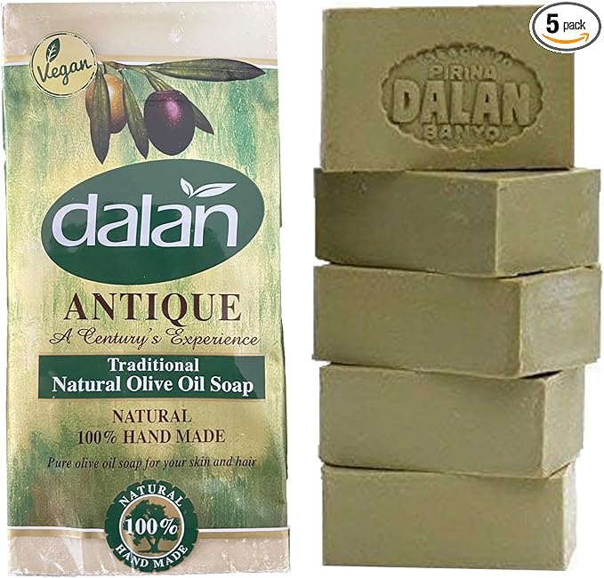 Dalan Antique Olive Oil Bar Soap 5 x 180g Natural Moisturizing for All Skin Types
