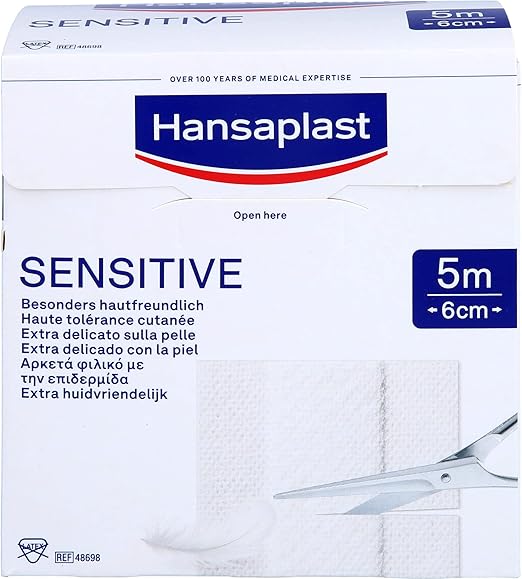 Hansaplast Sensitive Extra Skin-Friendly Plaster Roll 5m x 6cm