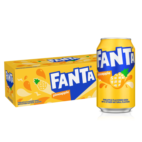 Fanta Pineapple Soda 355ml Cans 12-Pack Tropical Carbonated Drink