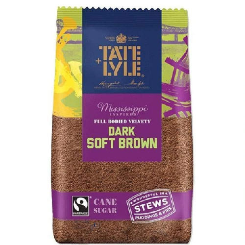 Tate & Lyle Fairtrade Dark Brown Soft Sugar 500g Molasses-Rich Baking Sugar
