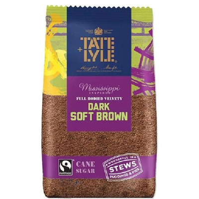 Tate & Lyle Fairtrade Dark Brown Soft Sugar 500g Molasses-Rich Baking Sugar