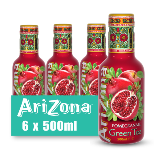 AriZona Pomegranate Tea Drink 6 x 500ml PET Lightly Sweetened