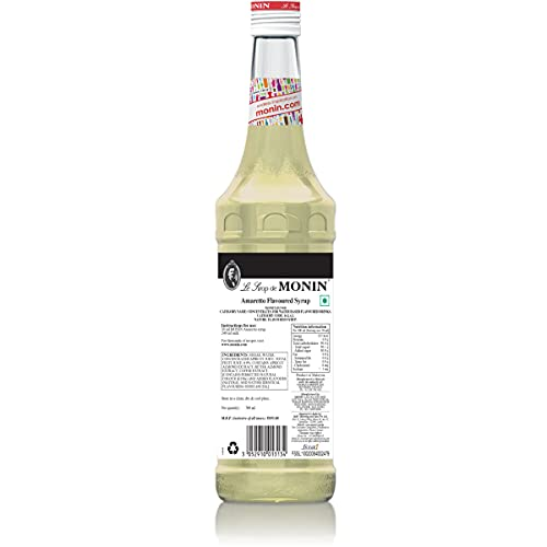 Monin Amaretto Syrup 700ml Coffee and Bar Flavouring Nutty Sweet