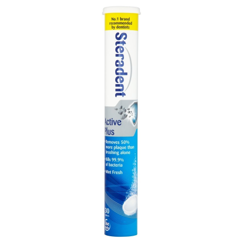 Steradent Cleaning Tablets Active Plus 30 Pcs Denture Cleaner Fresh Breath