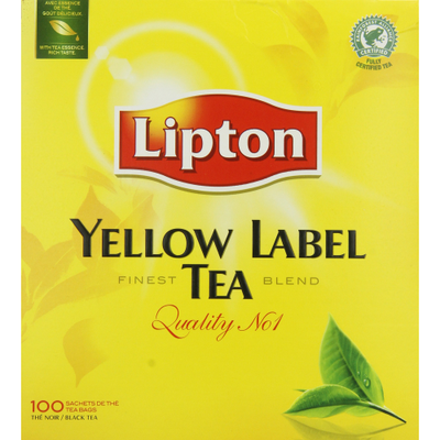 Lipton Yellow Label Black Tea Bags 100 Pack 150g Finest Blend