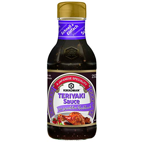 Authentic Kikkoman Teriyaki Roasted Garlic Sauce 250ML - Bold Flavor Marinade & Glaze