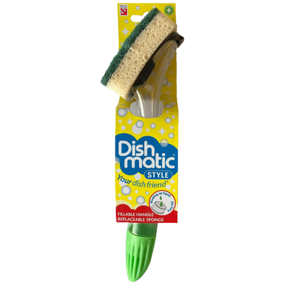 Dishmatic Fillable Sponge Handle Assorted Reusable Dishwashing Tool