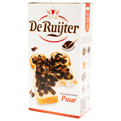 De Ruijter Pure Dark Chocolate Flakes 300g Dutch Cocoa Topping