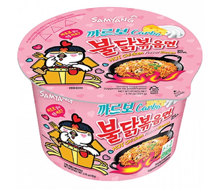 Samyang Carbo Carbonara Ramen Noodles Pink Bowl 105g Spicy Creamy