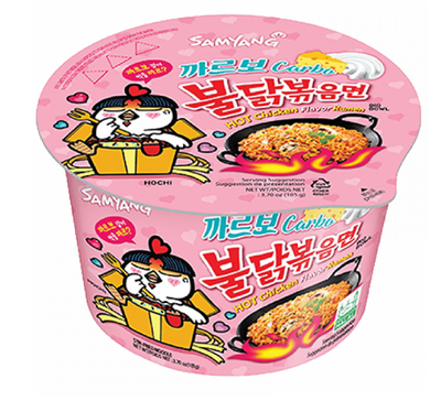 Samyang Carbo Carbonara Ramen Noodles Pink Bowl 105g Spicy Creamy