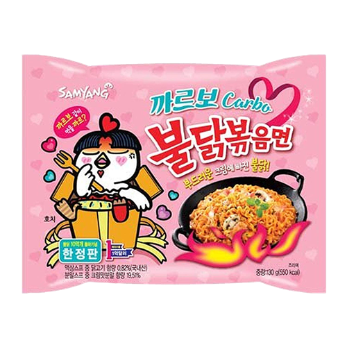 Samyang Buldak Hot Chicken Ramen Carbonara Pink 130g Korean Instant Noodles