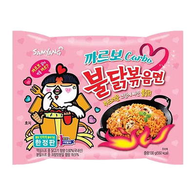 Samyang Buldak Hot Chicken Ramen Carbonara Pink 130g Korean Instant Noodles