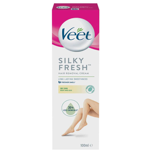 Veet Silky Fresh Hair Removal Cream for Dry Skin 100ml with Aloe Vera and Vitamin E