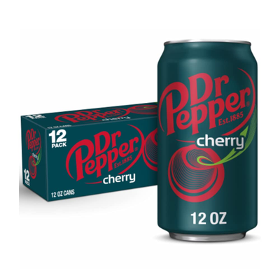Dr Pepper Cherry Soda 330ml Cans 12-Pack Cherry-Flavoured Carbonated Drink