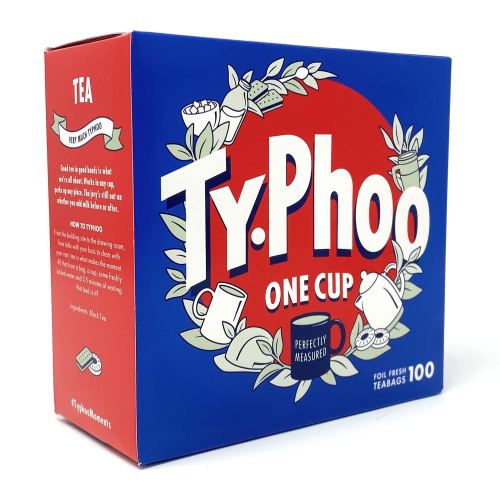 Typhoo One Cup Black Tea Bags 100 Pack Strong Full-Bodied Brew