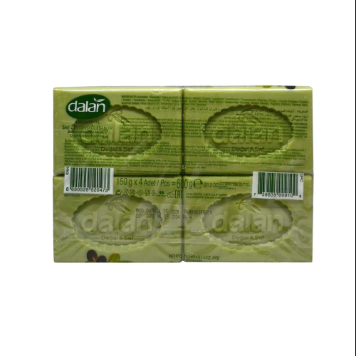 Dalan Olive Oil Bath Soap Bar 4x150g (600g) Pure Skin Cleanser