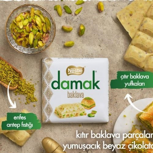 Nestle Damak Baklava White Chocolate with Pistachio 60g