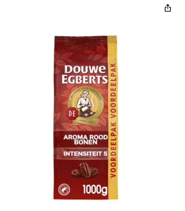 Douwe Egberts Aroma Red Whole Coffee Beans 1kg Smooth Rich Blend