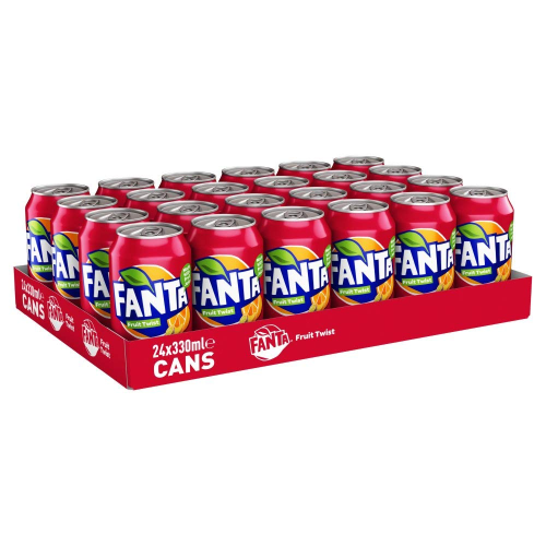 Fanta Fruit Twist 330ml Cans 24-Pack Fruity Carbonated Soft Drink