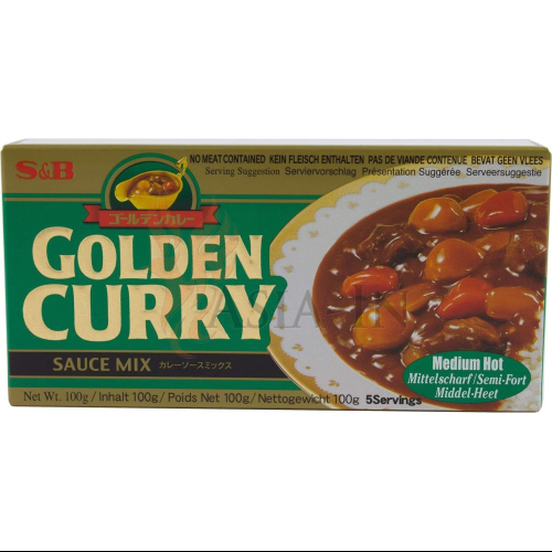 S&B Golden Curry Medium Hot 220g Japanese Curry Mix Block