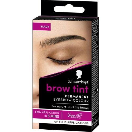 Schwarzkopf Brow Tint Black 1-1 Long-Lasting Eyebrow Dye Kit for Professional Results
