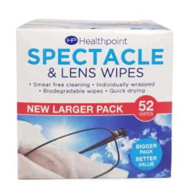Healthpoint Spectacle Cleaning Wipes 52 Pack Alcohol-Free Streak-Free for Glasses