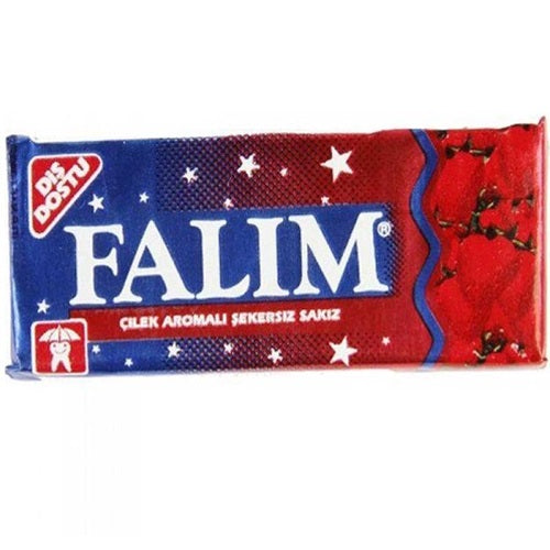 Falim Strawberry Flavour Chewing Gum 100 Pieces (20 x 5) Long-Lasting