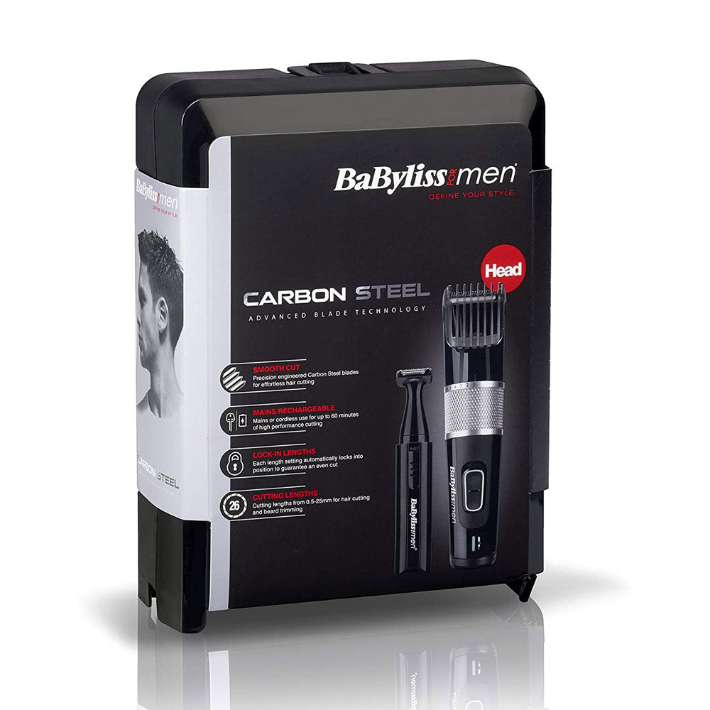 BaByliss Men's Carbon Steel Hair Trimmer Precision Grooming