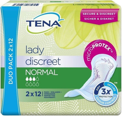 TENA Lady Discreet Normal Incontinence Pads 24-Pack Light Bladder Leakage