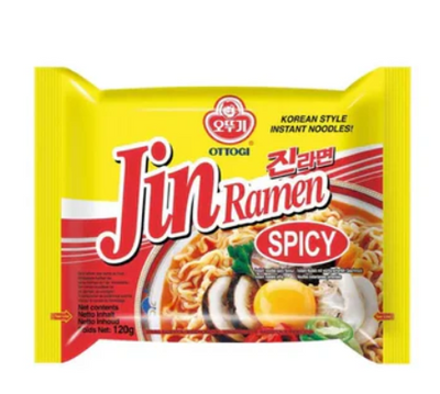 Ottogi Jin Ramen Spicy Instant Korean Noodle Soup 120g