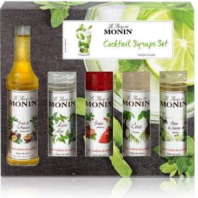 Monin Cocktail Syrup Gift Box 5x5cl Coconut Elderflower Mojito Strawberry Passion