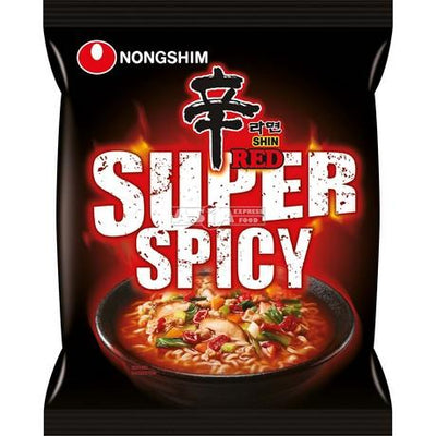 Nongshim Shin Red Super Spicy Instant Noodles 20 x 120g Korean Hot Soup