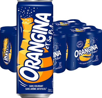 Orangina Citrus Sparkling Drink 24 x 330ml with Natural Pulp