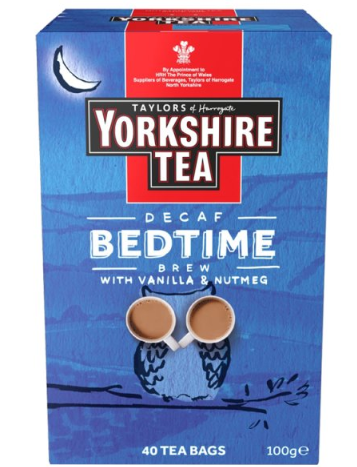 Taylors Yorkshire Tea Bedtime Decaf Brew 40 Tea Bags Caffeine-Free