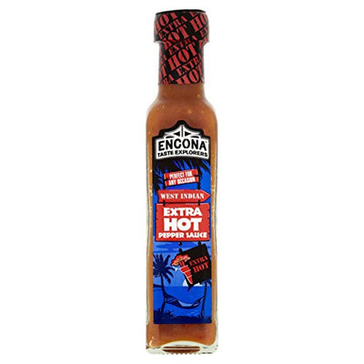 Encona Extra Hot West Indian Pepper Sauce 142ml Authentic Caribbean Hot Sauce
