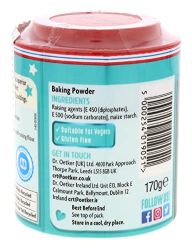 Dr. Oetker Baking Powder Gluten-Free 3 x 170g Pack Raising Agent for Baking