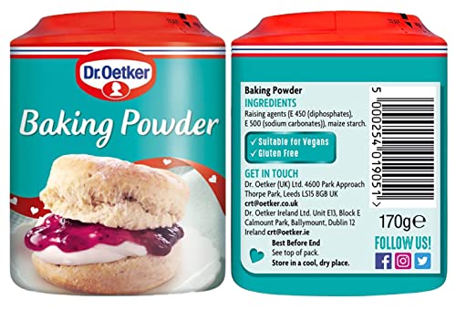 Dr. Oetker Baking Powder Gluten-Free 3 x 170g Pack Raising Agent for Baking