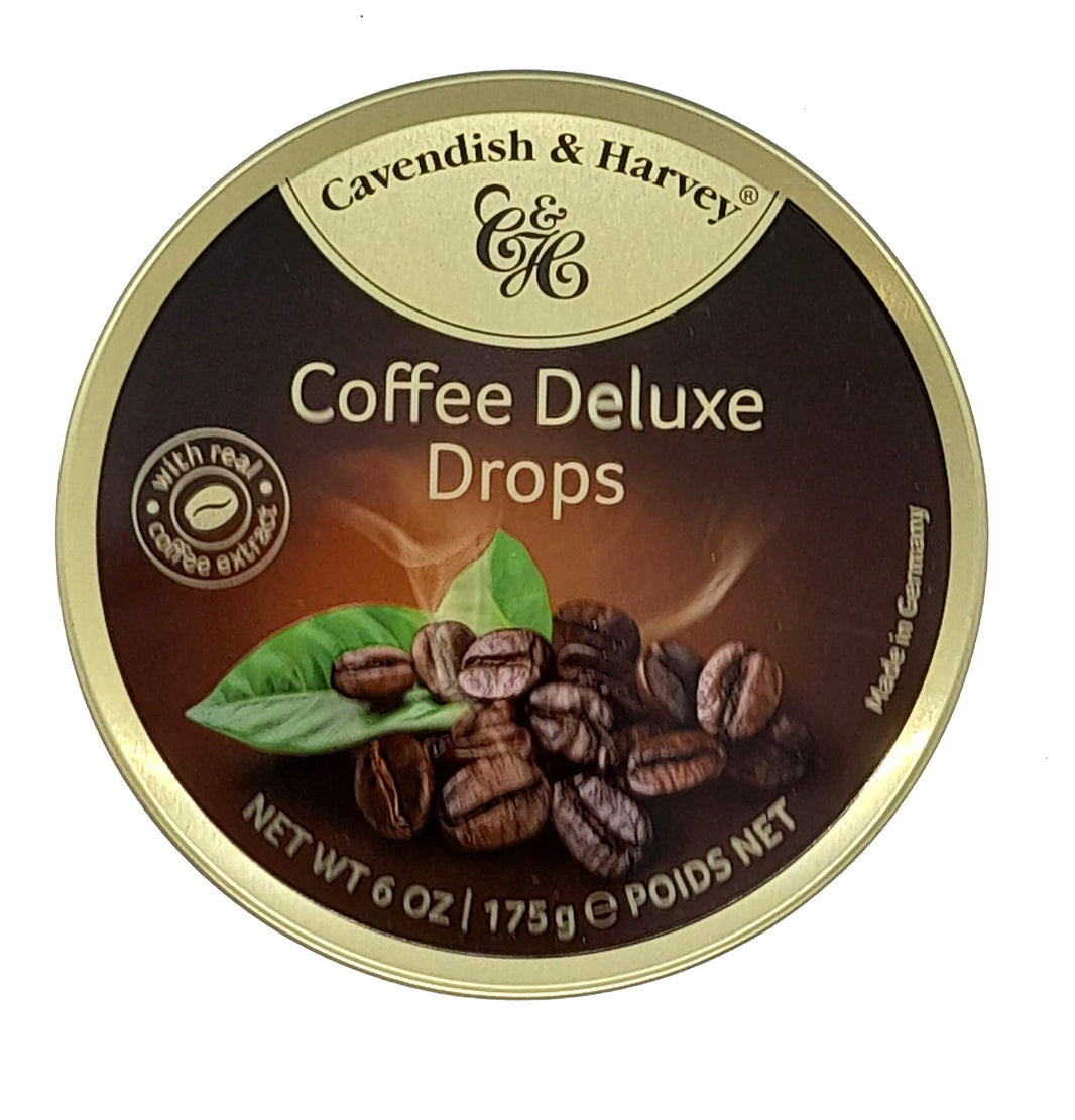 Cavendish & Harvey Coffee Deluxe Drops 175g Premium Coffee-Flavored Hard Candies